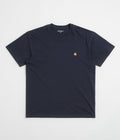 Carhartt Chase T-Shirt in Dark Navy and Gold