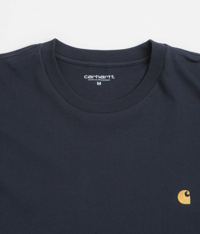 Carhartt Chase T-Shirt in Dark Navy and Gold