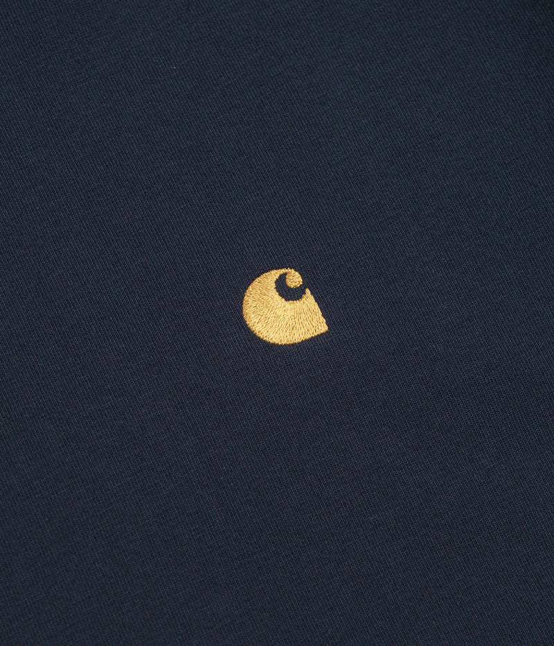 Carhartt Chase T-Shirt in Dark Navy and Gold