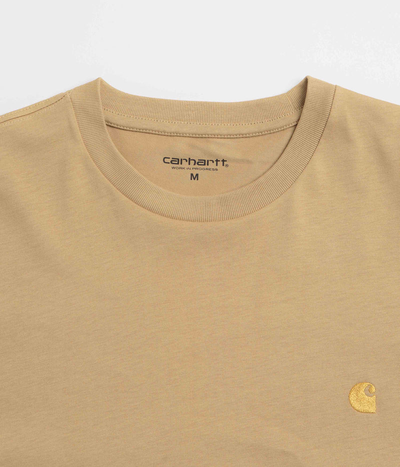 Carhartt Chase T-Shirt in Dusty Hamilton Brown and Gold