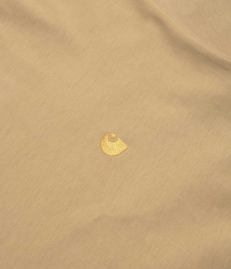 Carhartt Chase T-Shirt in Dusty Hamilton Brown and Gold