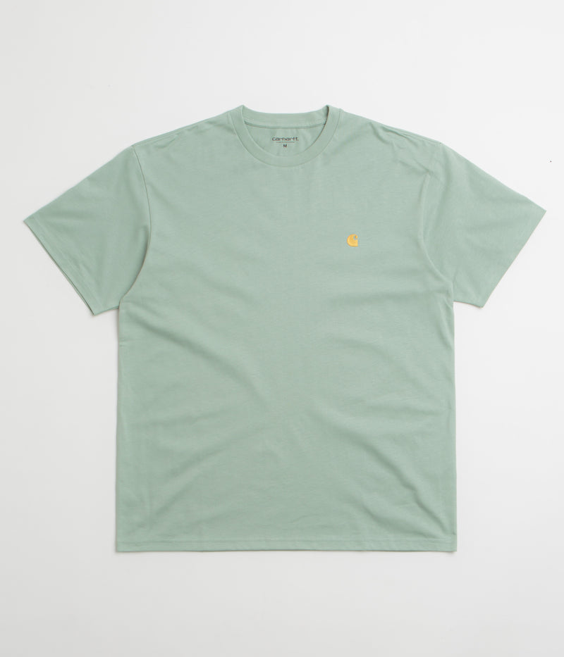 Carhartt Chase T-Shirt in Frosted Green and Gold