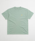 Carhartt Chase T-Shirt in Frosted Green and Gold