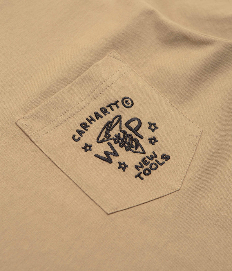 Carhartt Fragments Pocket T-Shirt in Dusty Hamilton Brown and Black
