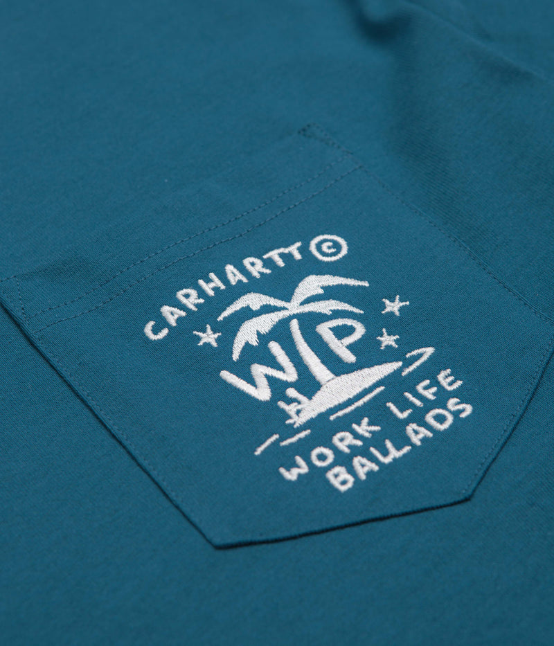 Carhartt Fragments Pocket T-Shirt in Sodalite and White