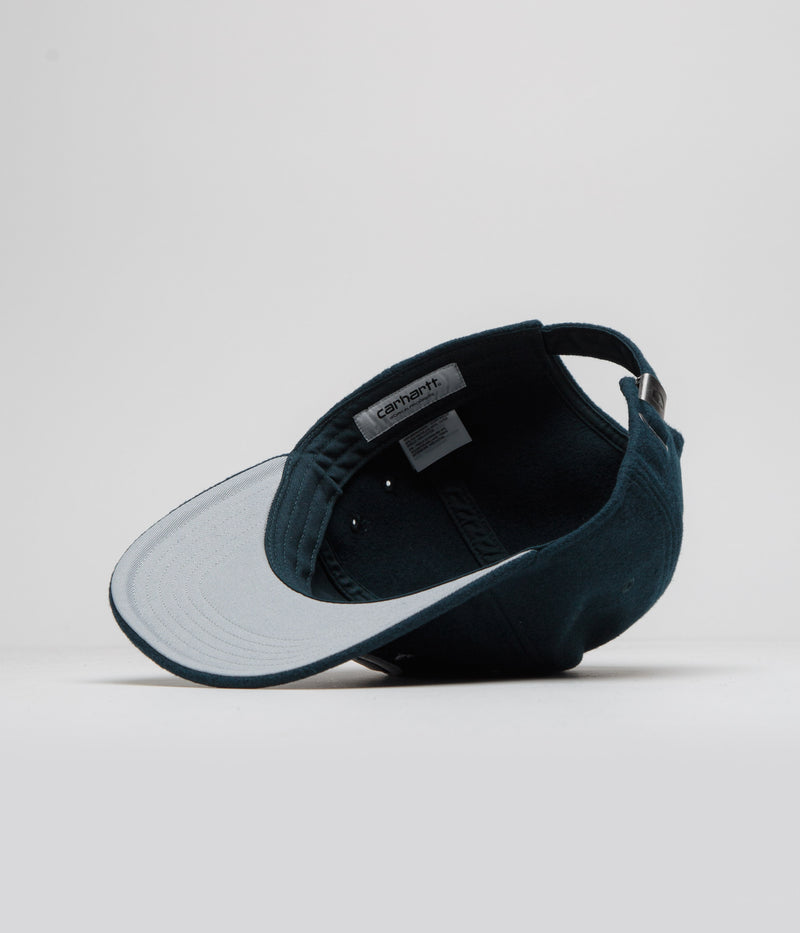 Carhartt Greatest Hits Logo Cap in Deep Lagoon and Wax