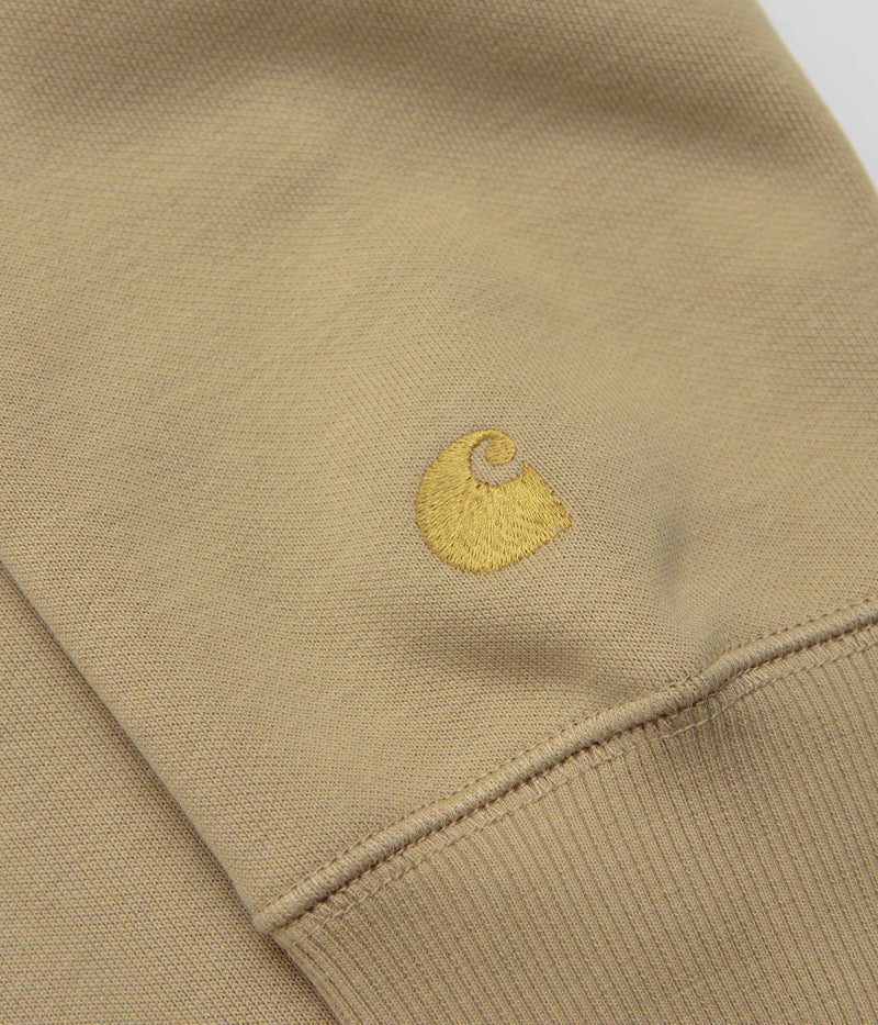 Carhartt Hooded Chase Jacket in Dusty Hamilton Brown and Gold
