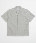 Carhartt Leavel Short Sleeve Shirt in Leavel Stripe and Black / Wax