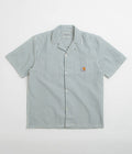 Carhartt Leavel Short Sleeve Shirt in Leavel Stripe and Blue River / Wax