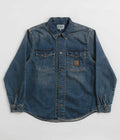 Carhartt Lincoln Shirt Jacket in Blue Worn Used Wash