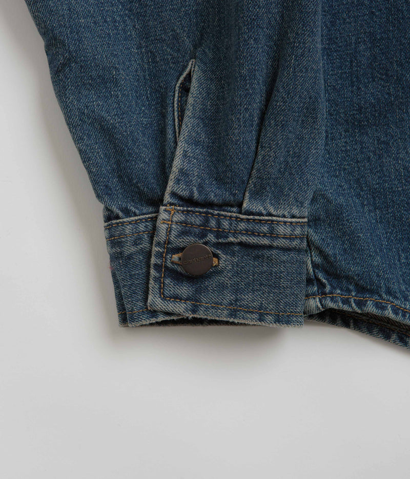 Carhartt Lincoln Shirt Jacket in Blue Worn Used Wash