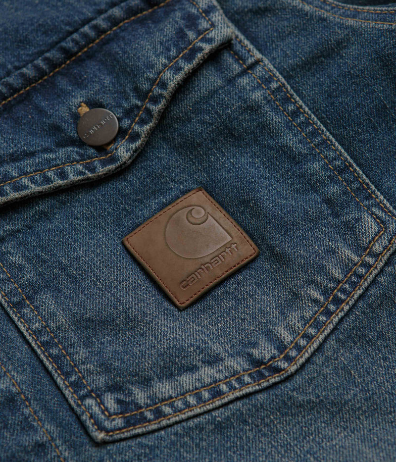 Carhartt Lincoln Shirt Jacket in Blue Worn Used Wash