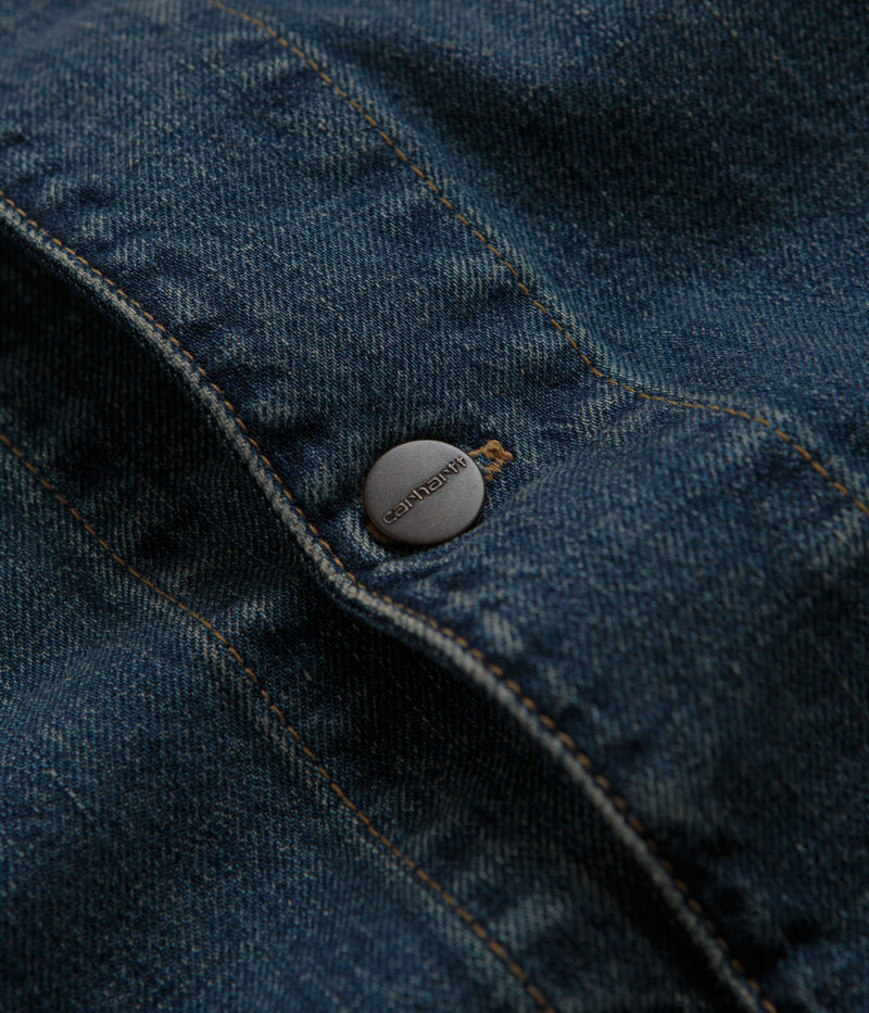 Carhartt Lincoln Shirt Jacket in Blue Worn Used Wash