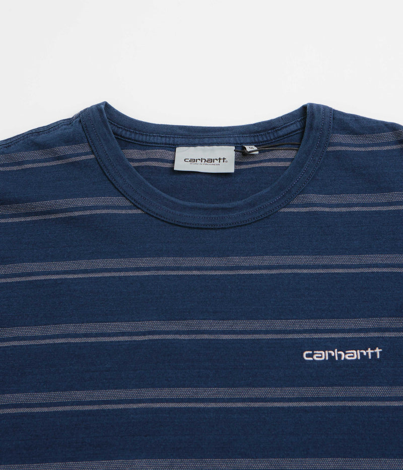 Carhartt Matti T-Shirt in Matti Stripe and Blue / Phlox