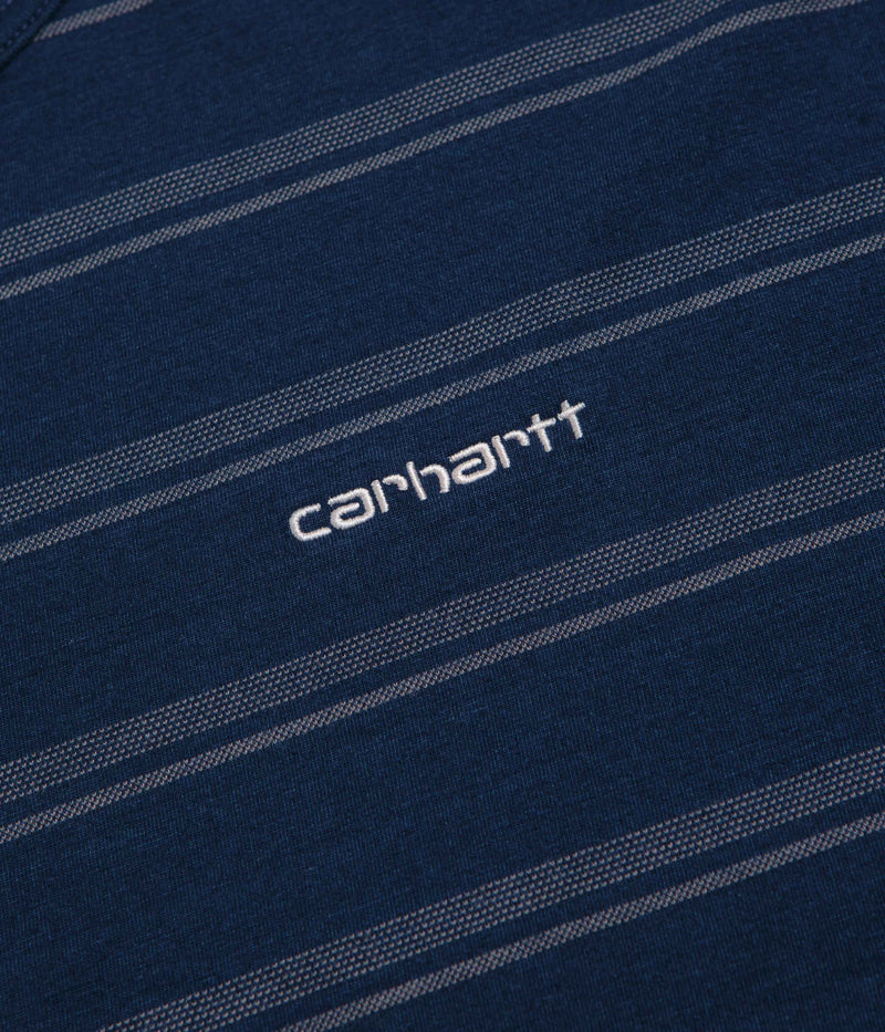 Carhartt Matti T-Shirt in Matti Stripe and Blue / Phlox