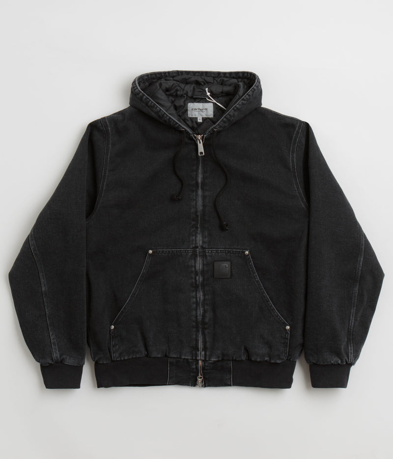 Carhartt OG Active Rivet Jacket in Black Stone Washed