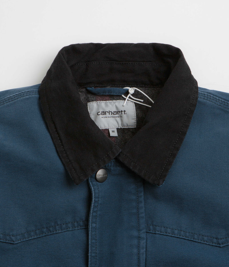 Carhartt OG Santa Fe Coat in Deep Lagoon and Black Stone
