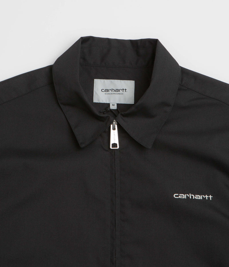 Carhartt Postal Full Zip Short Sleeve Shirt in Black and Wax