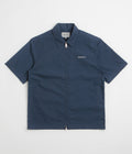 Carhartt Postal Full Zip Short Sleeve Shirt in Blue and Wax
