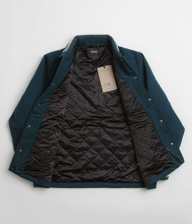Carhartt Wool Coach Jacket in Deep Lagoon and Wax