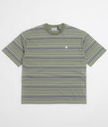 Carhartt Zane T-Shirt in Zane Stripe and Dollar Green