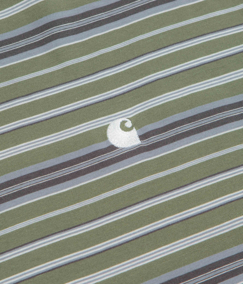 Carhartt Zane T-Shirt in Zane Stripe and Dollar Green