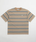 Carhartt Zane T-Shirt in Zane Stripe and Peanut