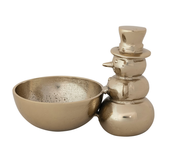Cast Aluminum Snowman Bowl