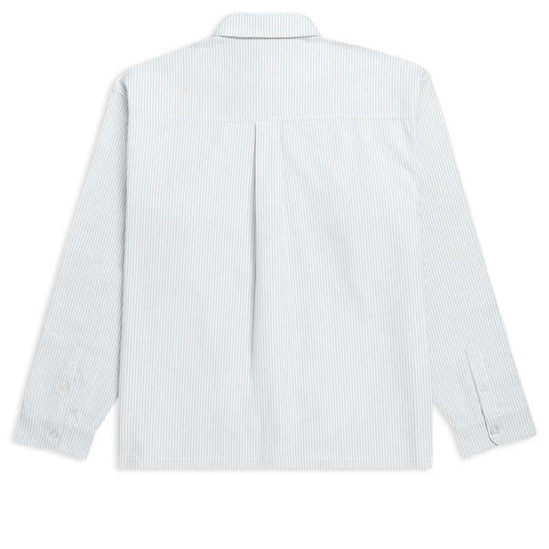 CCS Custom Embroidered Box Oxford Shirt - Grey Stripe