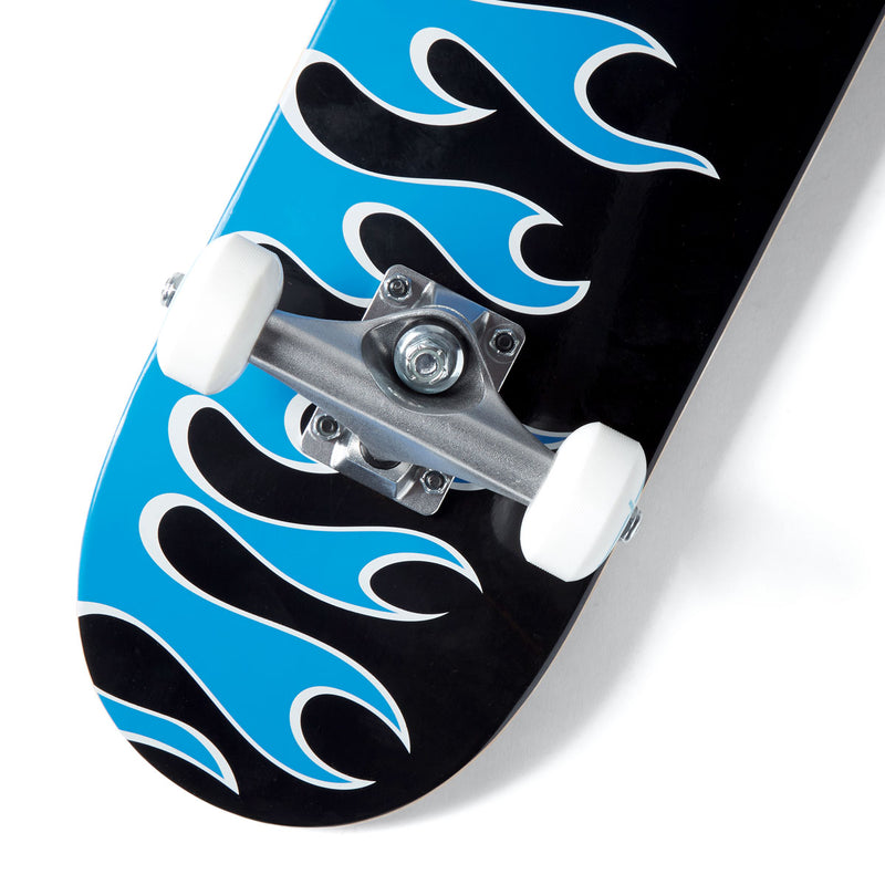 CCS Flames Mini Skateboard Complete - Black/Blue