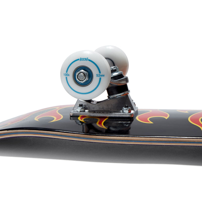 CCS Flames Mini Skateboard Complete - Black/Red