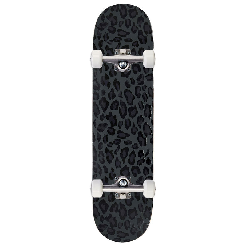CCS Leopard Embossed Skateboard Complete - Charcoal