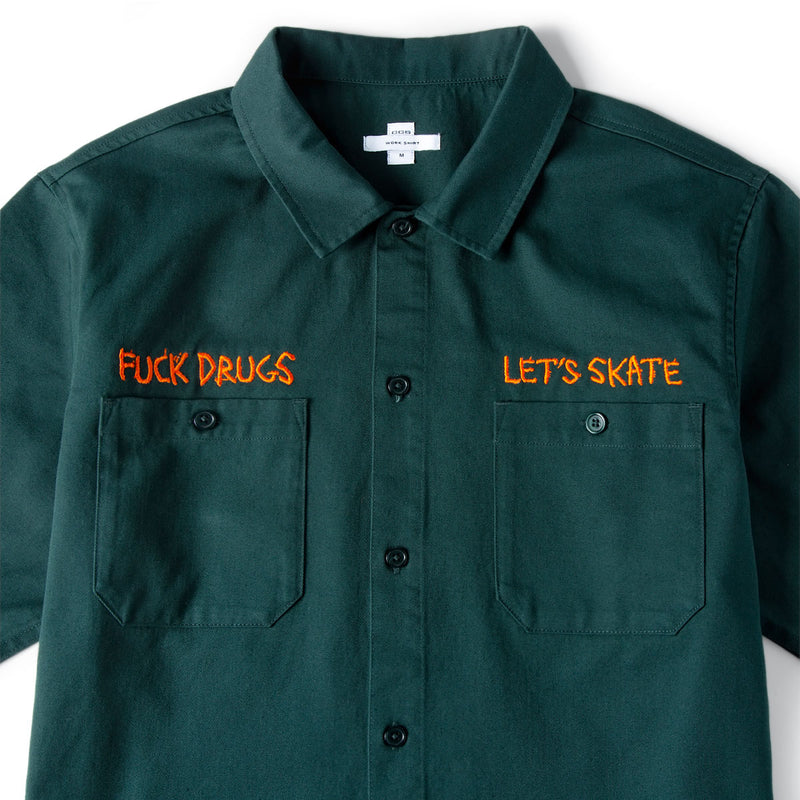 CCS Live x Heroin 420 Work Shirt - Hunter Green