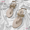 MYRO Cream Chain Detailed Thongs - MYRO