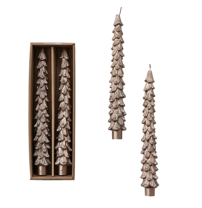 Champagne Taper Tree Candle Set