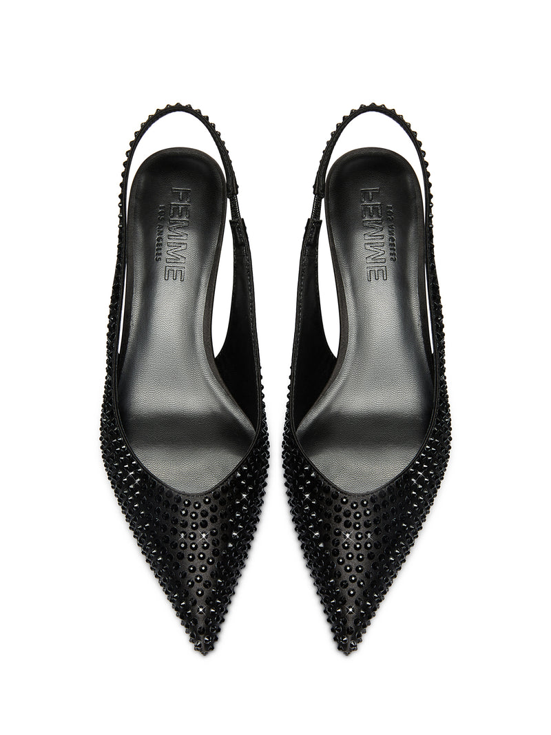 Chantilly Slingback - Noir Crystal
