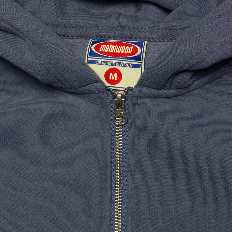 Metalwood | Club 74 Zip Hooded Sweatshirt
Color : Steel