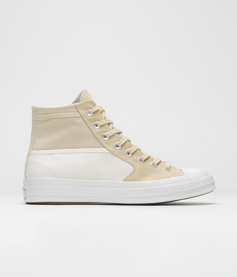 Converse Chuck 70 Hi Durable Neutrals Shoes in Egret and Miso Glaze / Forest Brew