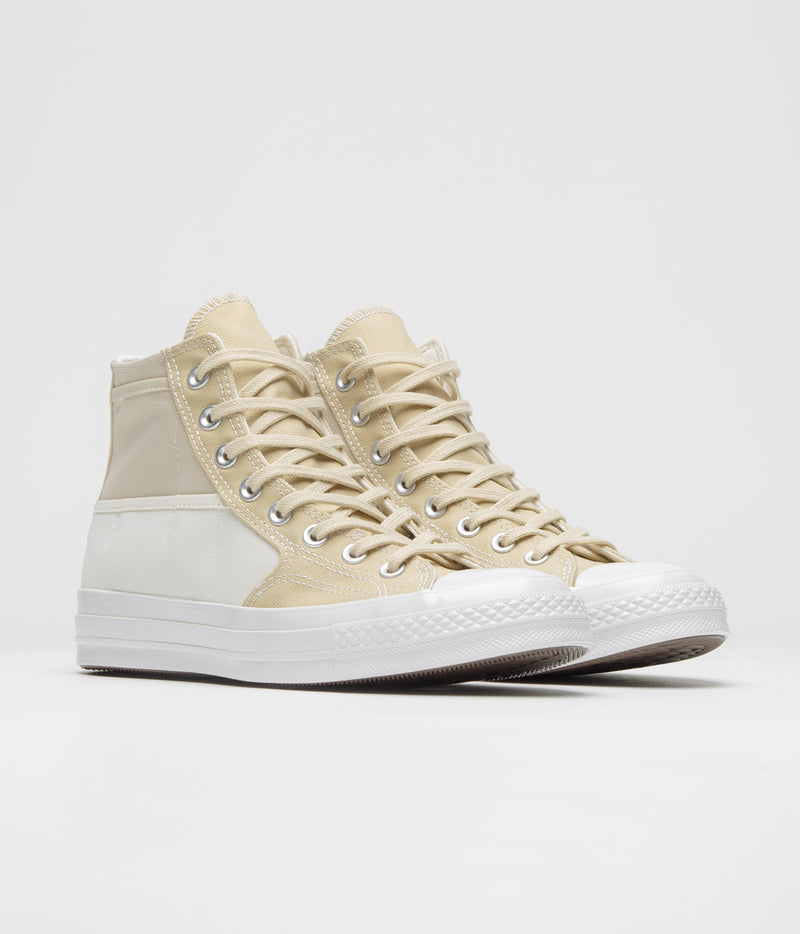 Converse Chuck 70 Hi Durable Neutrals Shoes in Egret and Miso Glaze / Forest Brew