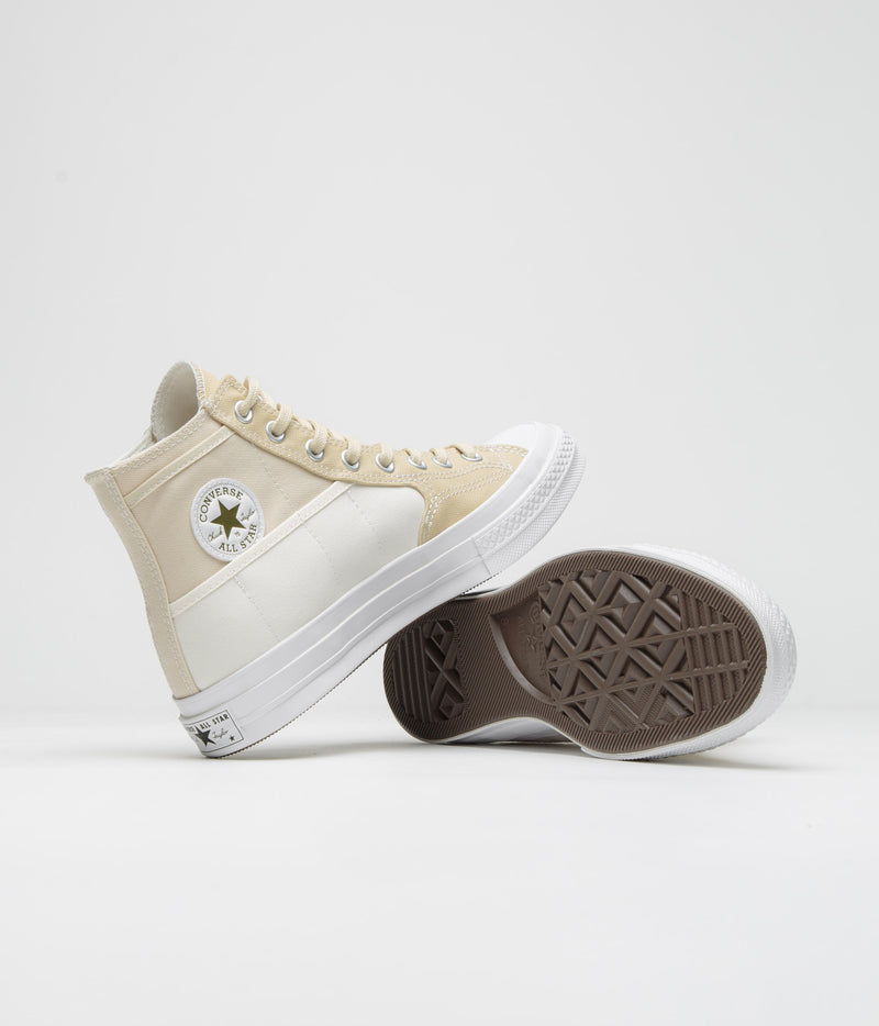 Converse Chuck 70 Hi Durable Neutrals Shoes in Egret and Miso Glaze / Forest Brew