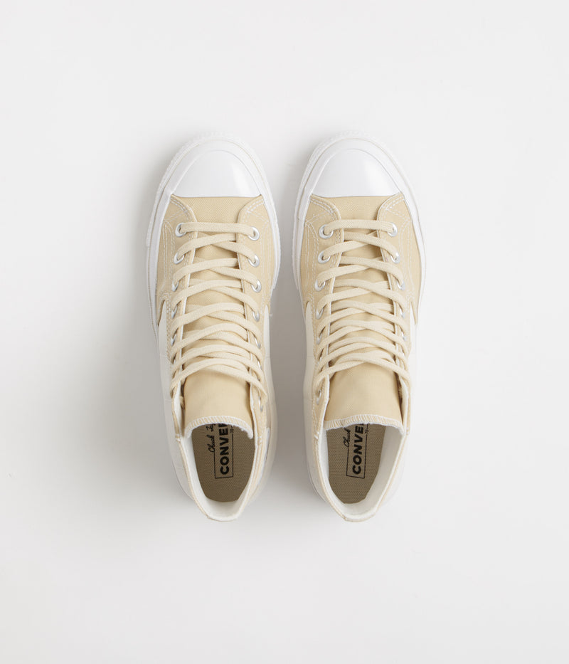 Converse Chuck 70 Hi Durable Neutrals Shoes in Egret and Miso Glaze / Forest Brew