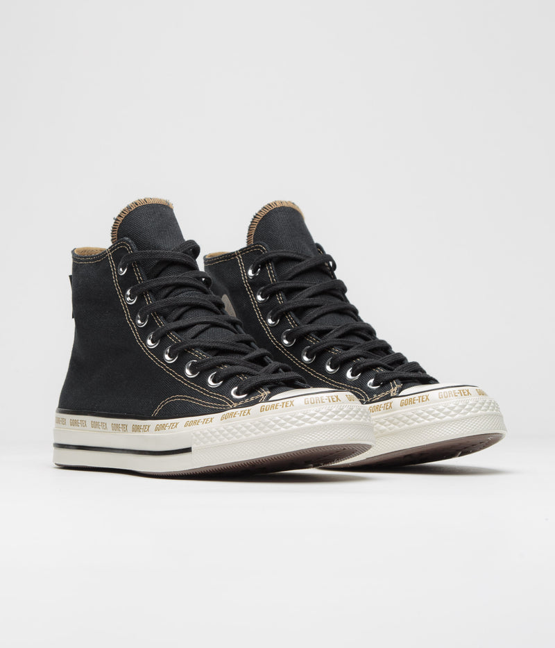 Converse Chuck 70 Hi Gore-Tex Shoes in Black and Toadstool Tan / Egret