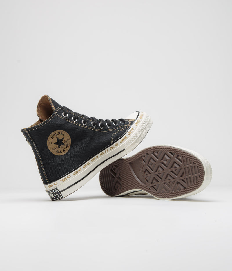 Converse Chuck 70 Hi Gore-Tex Shoes in Black and Toadstool Tan / Egret