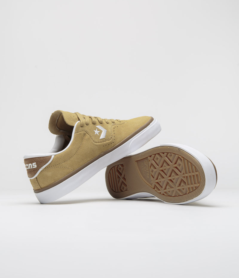 Converse Cons Louie Lopez Pro Ox Shoes in Toadstool Tan and Dark Whiskey