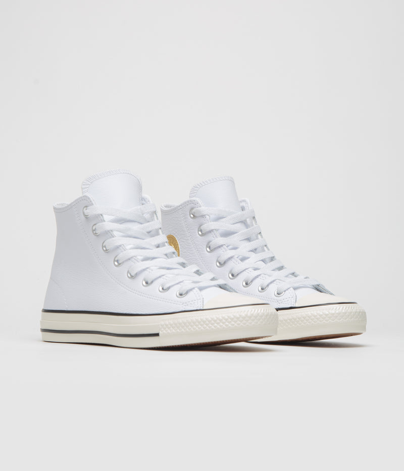 Converse CTAS Pro Hi Shoes in White and Gold / Egret