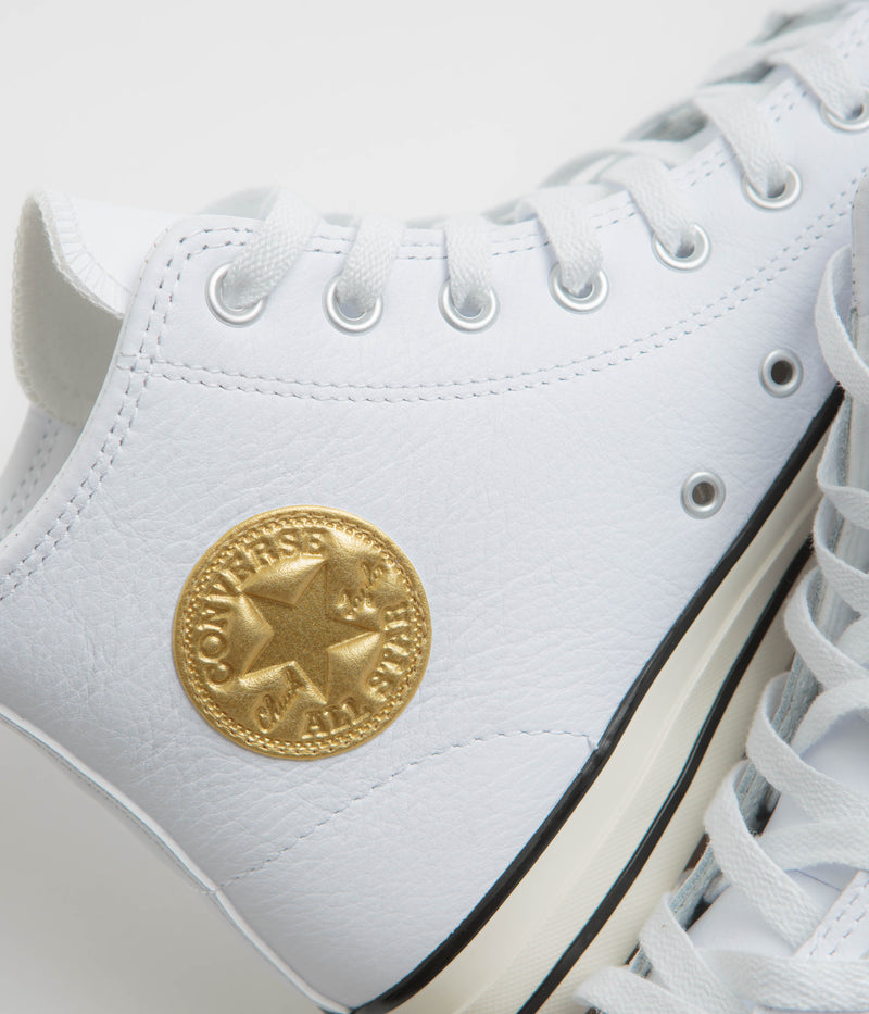 Converse CTAS Pro Hi Shoes in White and Gold / Egret