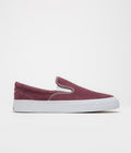 Converse One Star CC Slip Pro Shoes in Deep Bordeaux and White / White