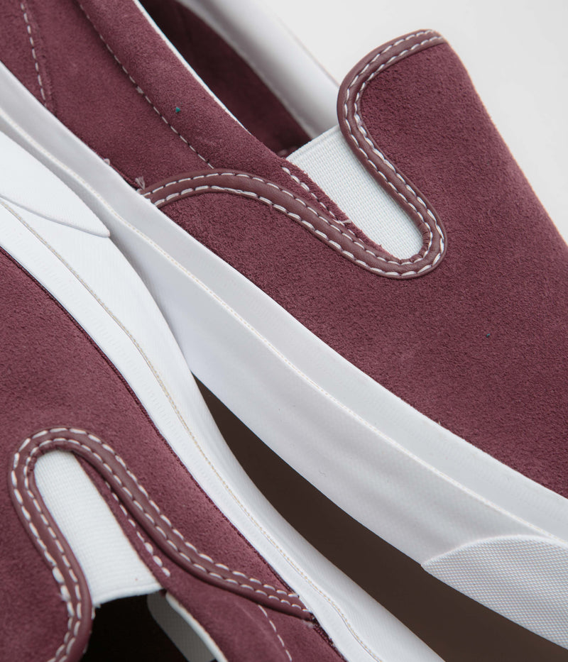 Converse One Star CC Slip Pro Shoes in Deep Bordeaux and White / White