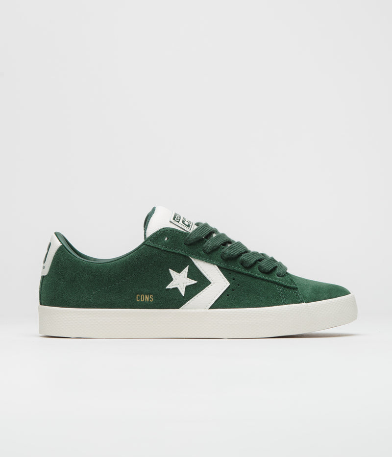 Converse PL Vulc Pro Ox Shoes in Green Envy and Egret / Gum Honey