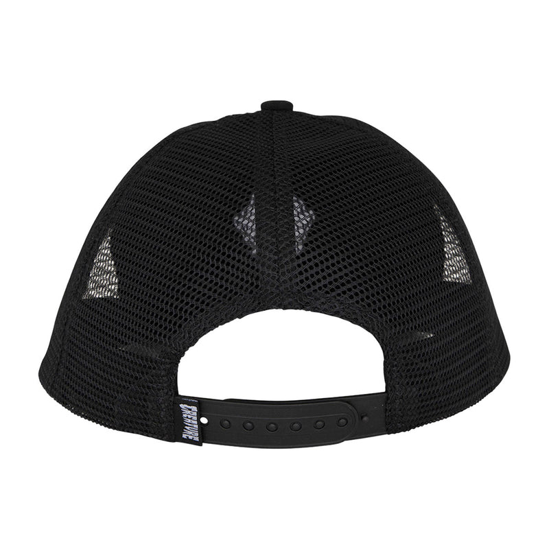 Creature Bonehead Flame Wash Mesh Trucker Hat - Greasy Black